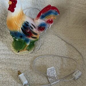 Cracker Barrel Rooster Lamp Night Light Multi Color Plug In accent farmhouse